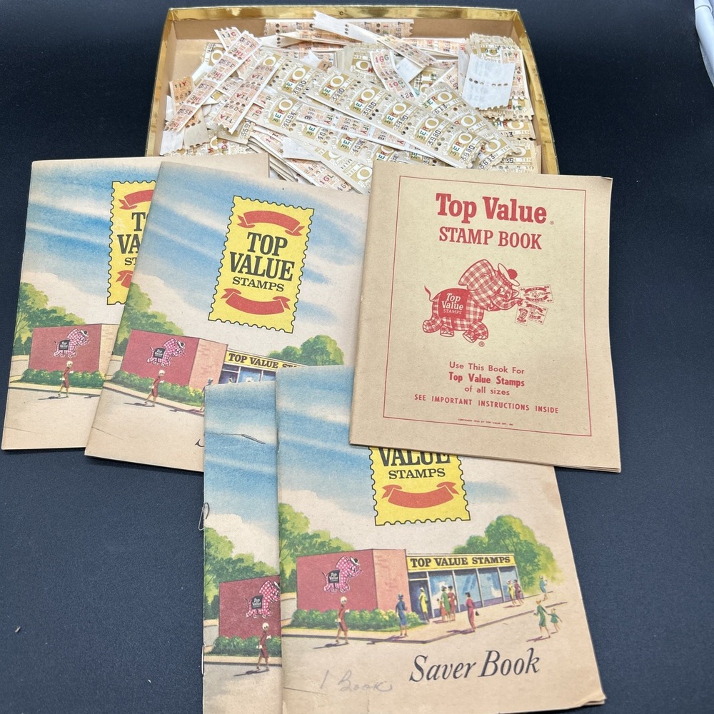 Vtg Top Value Stamps Saver Book Lot 1966 30-Page 3 Unused 2 Partial Gold stamps